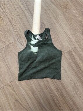 lululemon athletica Ribbed Softstreme Cropped Tank in Grey Eucalyptus (size 6)